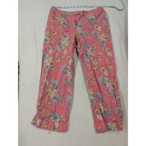 Pretty pink w/ floral print Capri pants by Sag Harbor size 12
